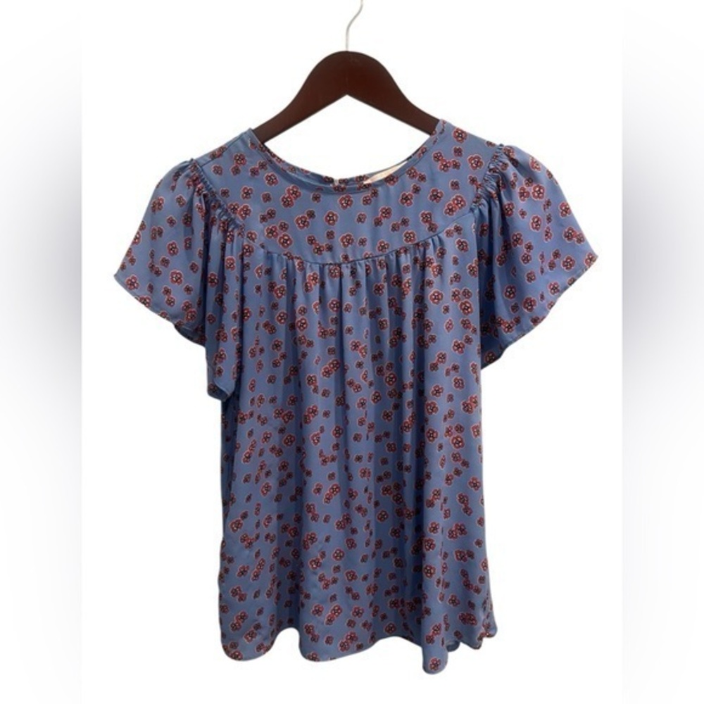 LOFT Flutter Sleeve Floral Blouse Size XS